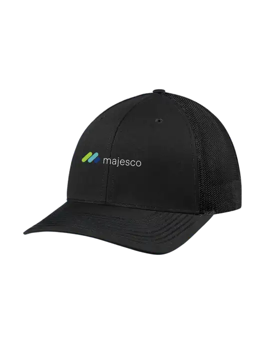 Richardson Adjustable Snapback Original 112 Trucker Cap Black w/Black Mesh w/Majesco Logo