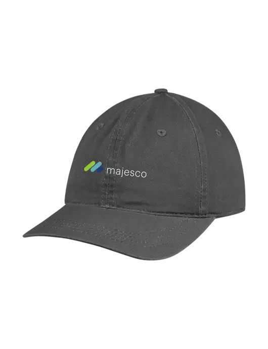 Garment Washed Unstructured Twill Charcoal Cap w/Majesco Logo