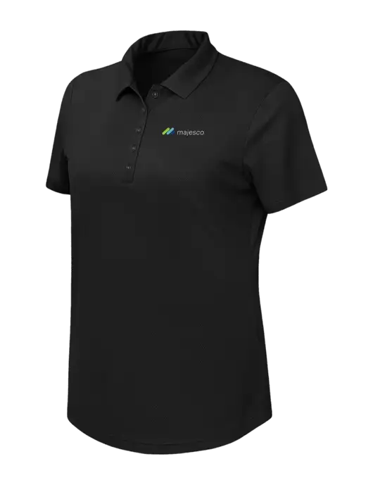 Callaway Womens Birdseye Black Polo w/Majesco Logo