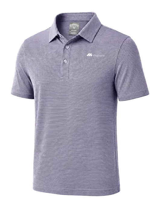 Callaway Navy Fine Line Stripe Polo w/Majesco Logo