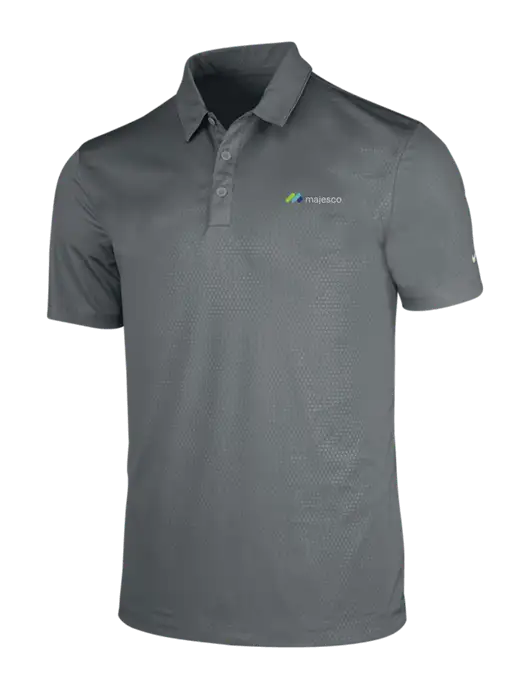 NIKE Medium Grey Dri-Fit Embossed Tri-Blade Polo w/Majesco Logo