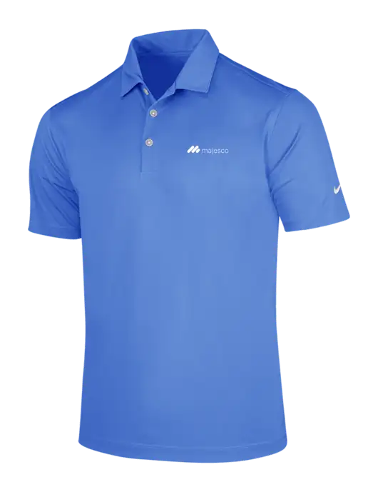 NIKE Light Royal Blue Dri-Fit Vertical Mesh Polo w/Majesco Logo