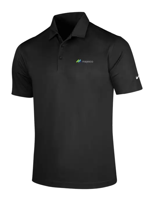 NIKE Black Dri-Fit Vertical Mesh Polo w/Majesco Logo
