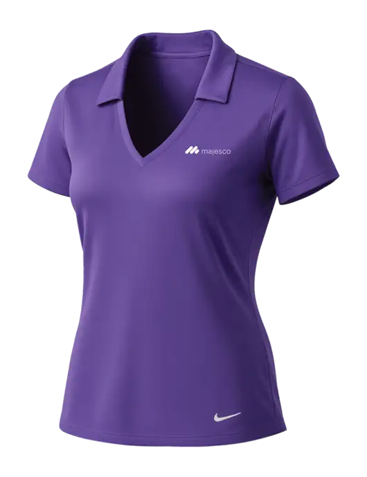NIKE Purple Womens Dri-Fit Vertical Mesh Polo w/Majesco Logo