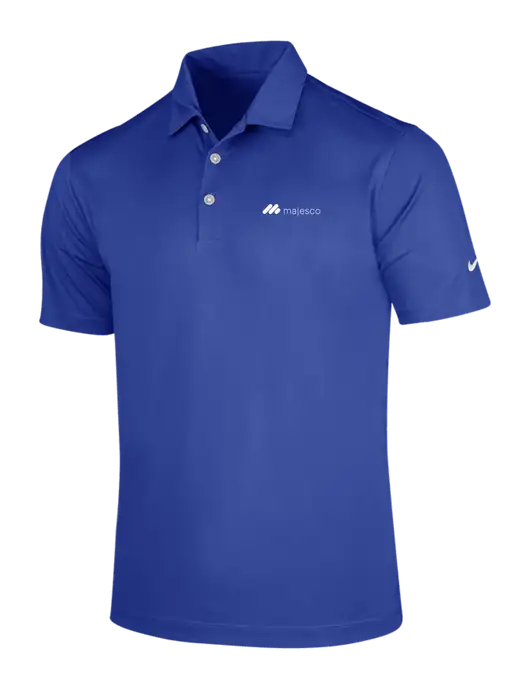 NIKE Dark Royal Dri-Fit Vertical Mesh Polo w/Majesco Logo