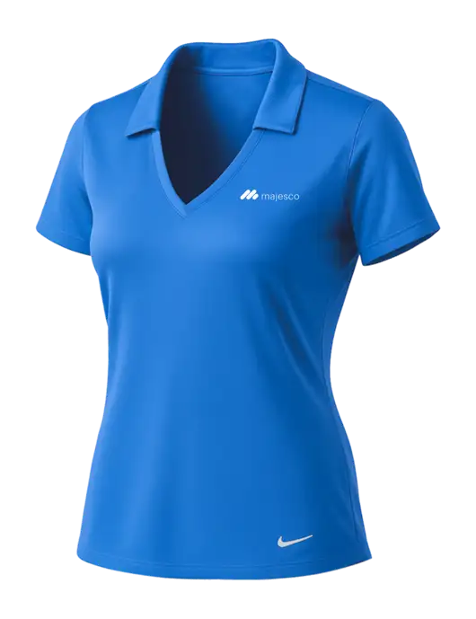 NIKE Carolina Blue Womens Dri-Fit Vertical Mesh Polo w/Majesco Logo
