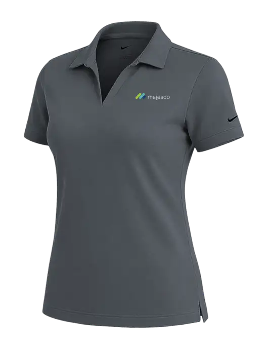 NIKE Dark Grey Womens Dri-Fit Micro Pique Polo w/Majesco Logo