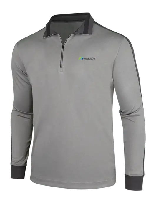 NIKE Athletic Grey/Heather Dark Grey Dry-Fit 1/2 Zip Cover-Up w/Majesco Logo