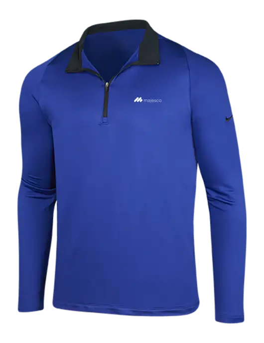 NIKE Deep Royal/Black Dry-Fit Stretch 1/2 Zip Cover-Up w/Majesco Logo