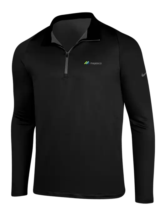 NIKE Black/Dark Grey Dry-Fit Stretch 1/2 Zip Cover-Up w/Majesco Logo
