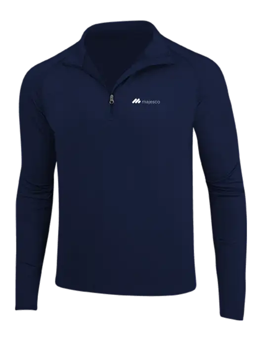 Navy Sport Wick Stretch 1/4 Zip Pullover w/Majesco Logo