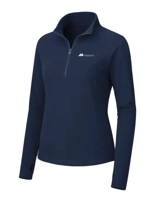 Womens Navy Microfleece 1/2 Zip Pullover w/Majesco Logo