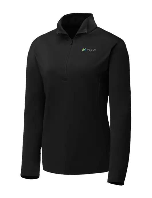 Black Womens Posicharge Competitor ¼ Zip Pullover w/Majesco Logo