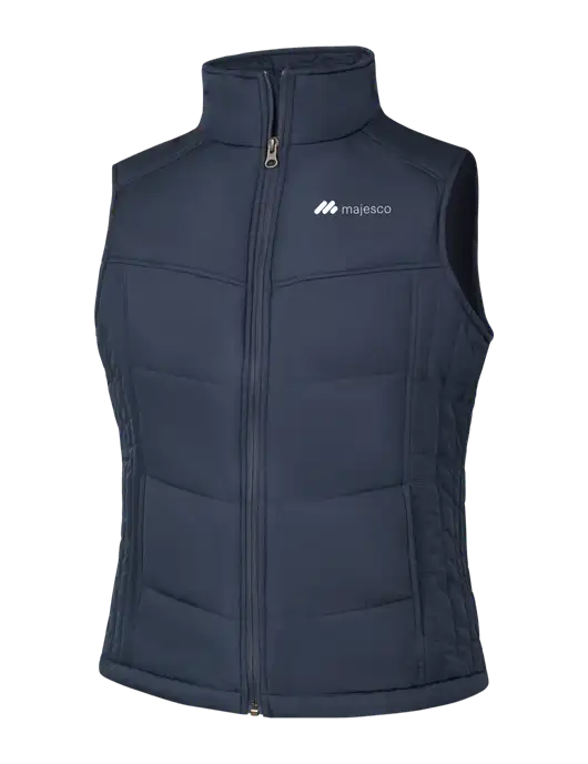  Womens Dark Slate/Black Puffy Vest w/Majesco Logo