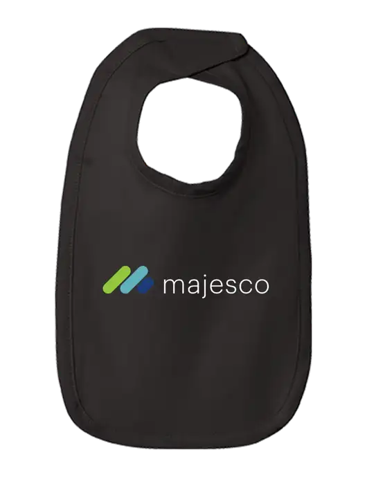 Rabbit Skins Black Infant Premium Jersey Bib w/Majesco Logo