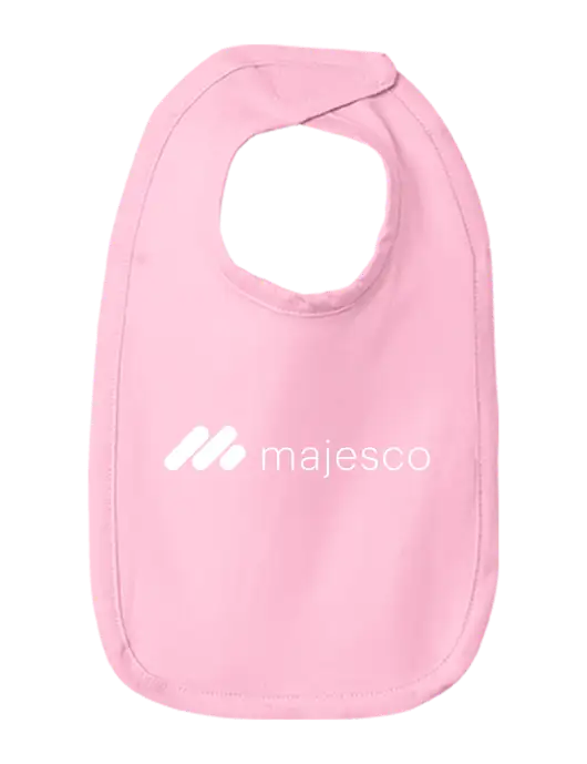 Rabbit Skins Pink Infant Premium Jersey Bib w/Majesco Logo