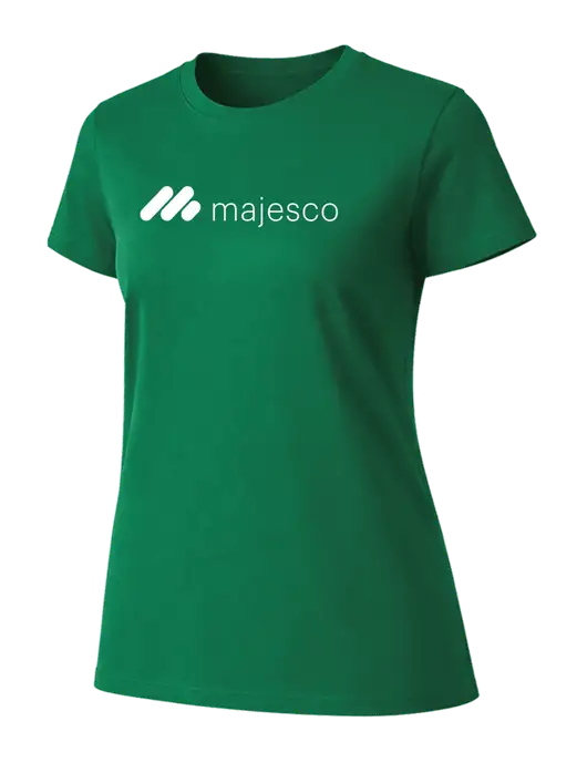 Womens Ring Spun Kelly Green 4.5 oz T-Shirt w/Majesco Logo