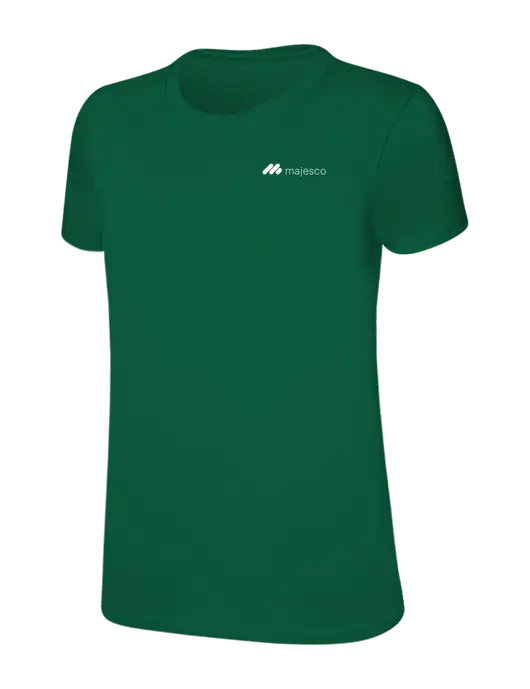 Womens Ring Spun Kelly Green 4.5 oz T-Shirt w/Majesco Logo