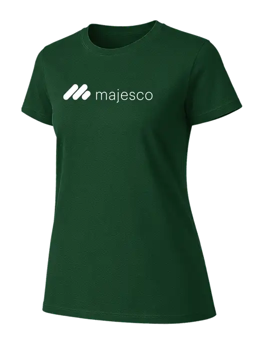 Womens Ring Spun Forest Green 4.5 oz T-Shirt w/Majesco Logo