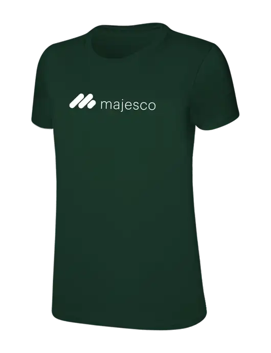 Womens Ring Spun Forest Green 4.5 oz T-Shirt w/Majesco Logo