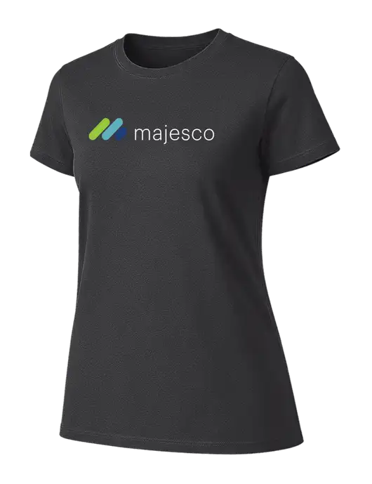 Womens Ring Spun Charcoal 4.5 oz T-Shirt w/Majesco Logo