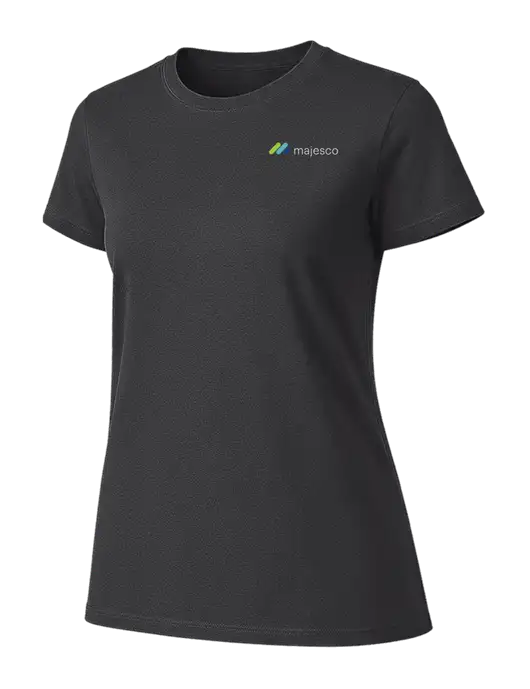 Womens Ring Spun Charcoal 4.5 oz T-Shirt w/Majesco Logo