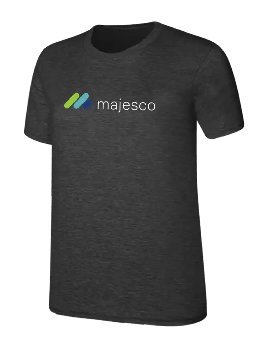 Womens Ring Spun Dark Heather Grey 4.5 oz T-Shirt w/Majesco Logo
