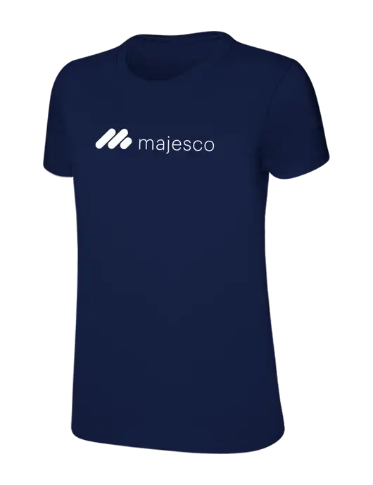 Womens Ring Spun Navy 4.5 oz T-Shirt w/Majesco Logo