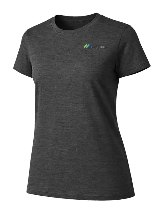 Womens Ring Spun Dark Heather Grey 4.5 oz T-Shirt w/Majesco Logo