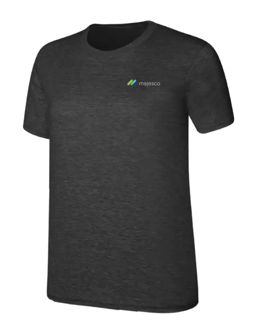 Womens Ring Spun Dark Heather Grey 4.5 oz T-Shirt w/Majesco Logo