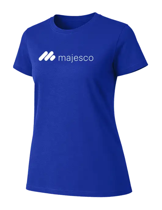 Womens Ring Spun Royal 4.5 oz T-Shirt w/Majesco Logo