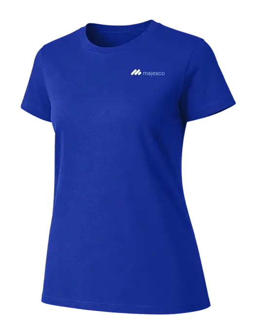Womens Ring Spun Royal 4.5 oz T-Shirt w/Majesco Logo