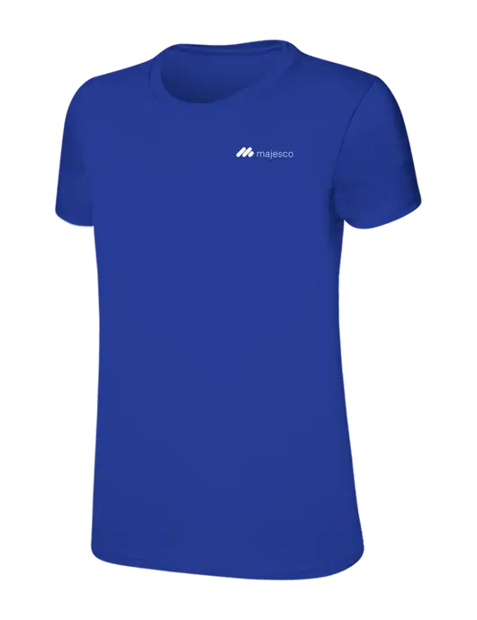 Womens Ring Spun Royal 4.5 oz T-Shirt w/Majesco Logo