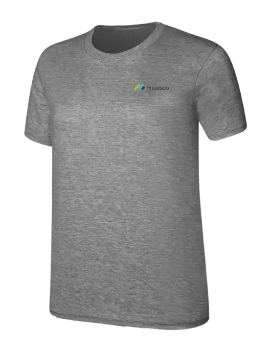 Womens Ring Spun Light Grey Heather 4.5 oz T-Shirt w/Majesco Logo
