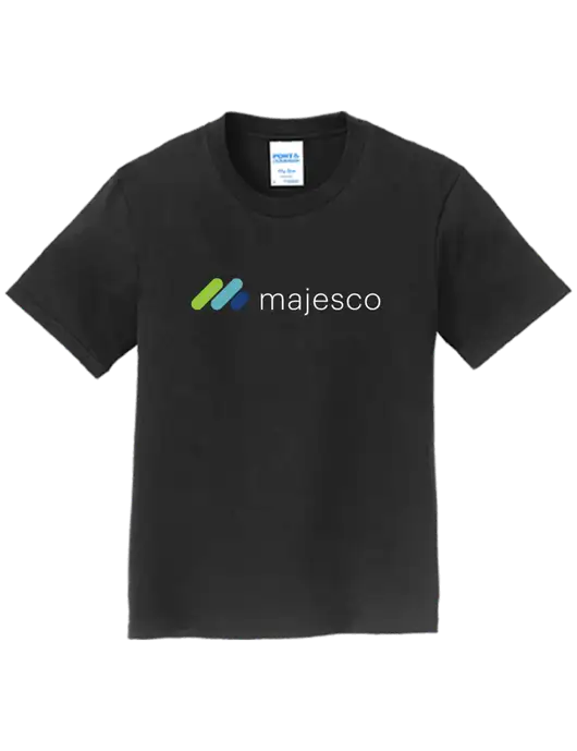 Youth Ring Spun Jet Black 4.5 oz T-Shirt w/Majesco Logo