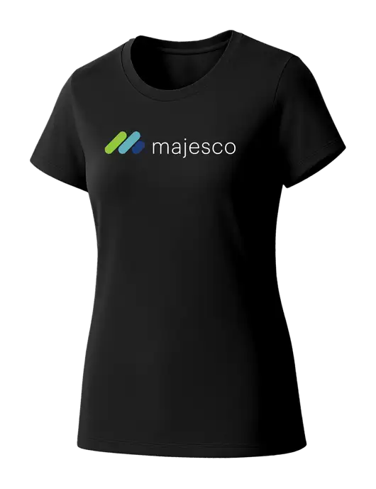 Womens Seriously Soft Black T-Shirt w/Majesco Logo
