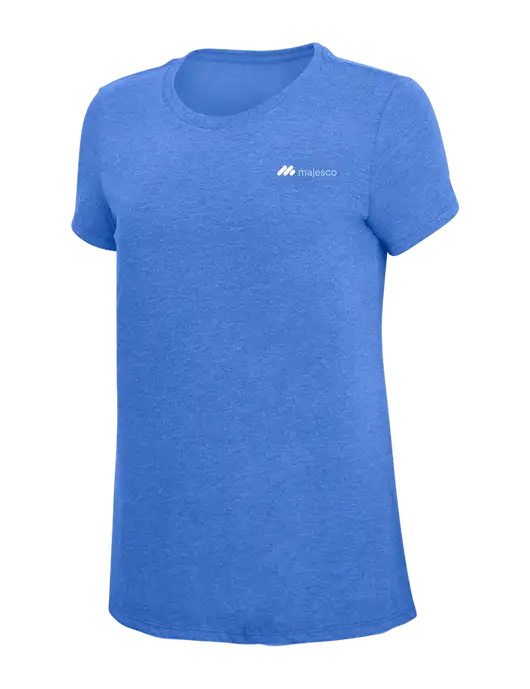 Womens Simply Soft Royal Frost 4.5oz  Poly/Combed Ring Spun Cotton T-Shirt w/Majesco Logo