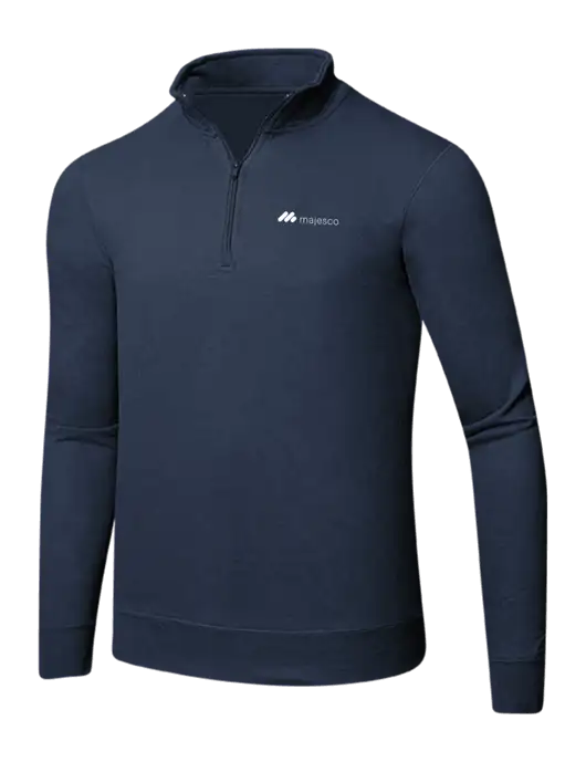 Team Navy 8.5 oz Ring Spun 1/4 Zip Pullover Sweatshirt w/Majesco Logo