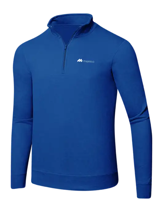 True Royal 8.5 oz Ring Spun 1/4 Zip Pullover Sweatshirt w/Majesco Logo