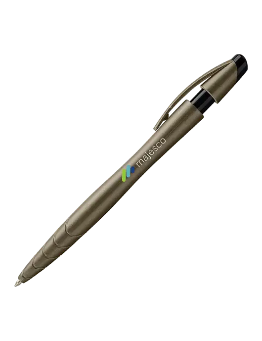 Awali Grey Metallic Pen - Black Ink w/Majesco Logo
