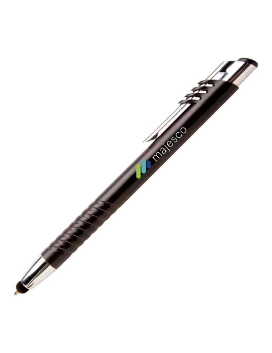 Schirhart Black Stylus Pen - Blue Ink w/Majesco Logo