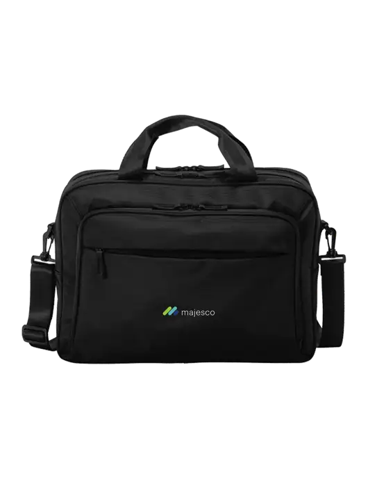 Travel Exec Black Laptop Briefcase w/Majesco Logo