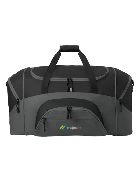 Standard Colorblock Black/Dark Grey Sport Duffel w/Majesco Logo