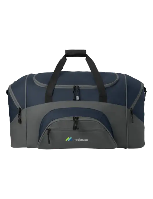 Standard Colorblock Navy/Dark Grey Sport Duffel w/Majesco Logo