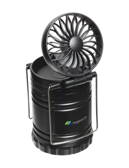 Black Retro Lantern with Fan w/Majesco Logo