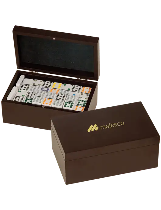 Rosewood Double Twelves 91 Piece Dominos Set w/Majesco Logo