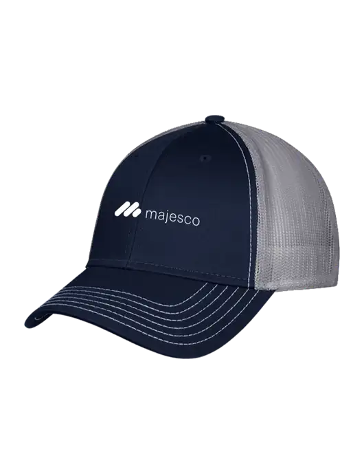 Navy/Grey Mesh Trucker Cap Snap Back w/Majesco Logo