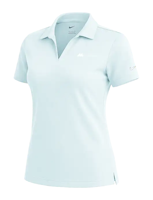 NIKE Very Light Blue Womens Dri-Fit Micro Pique Polo w/Majesco Logo