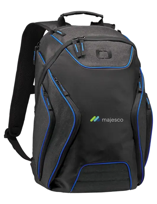 OGIO Royal Blue/Heather Grey Hatch Laptop Backpack
 w/Majesco Logo