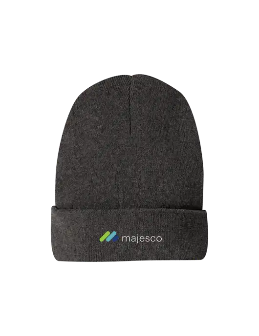 Recycled Charcoal Heather Beanie w/Majesco Logo